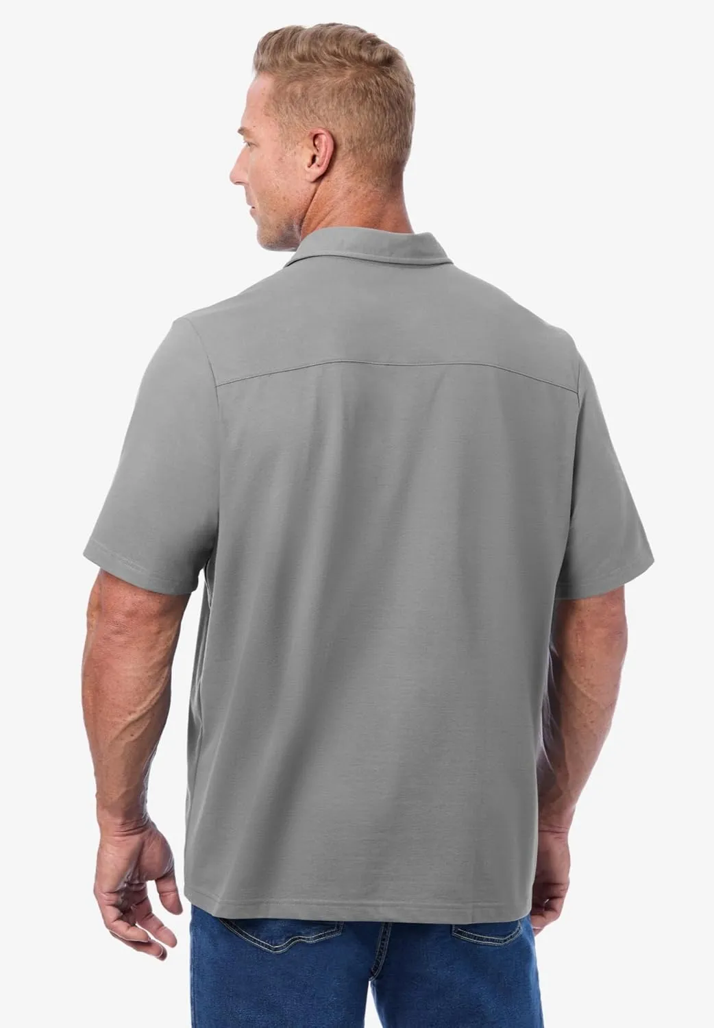 KingSize Men's Big & Tall Lightweight Stretch Mesh Pique Polo
