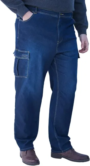 KingSize Men's Big & Tall Relaxed Fit Cargo Denim Look Sweatpants