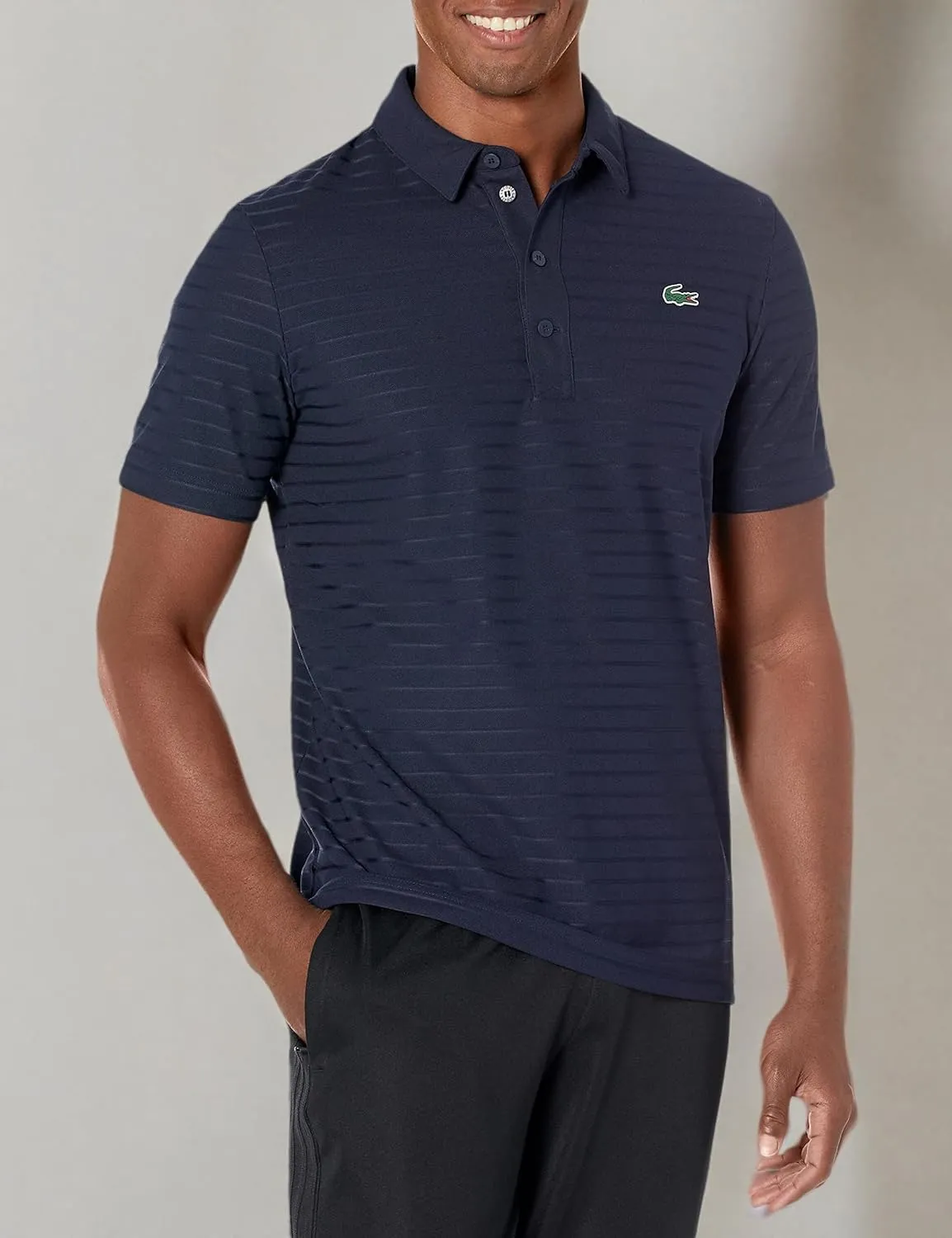 Lacoste Mens Sport Short Sleeve Jacquard Techincal Polo Shirt