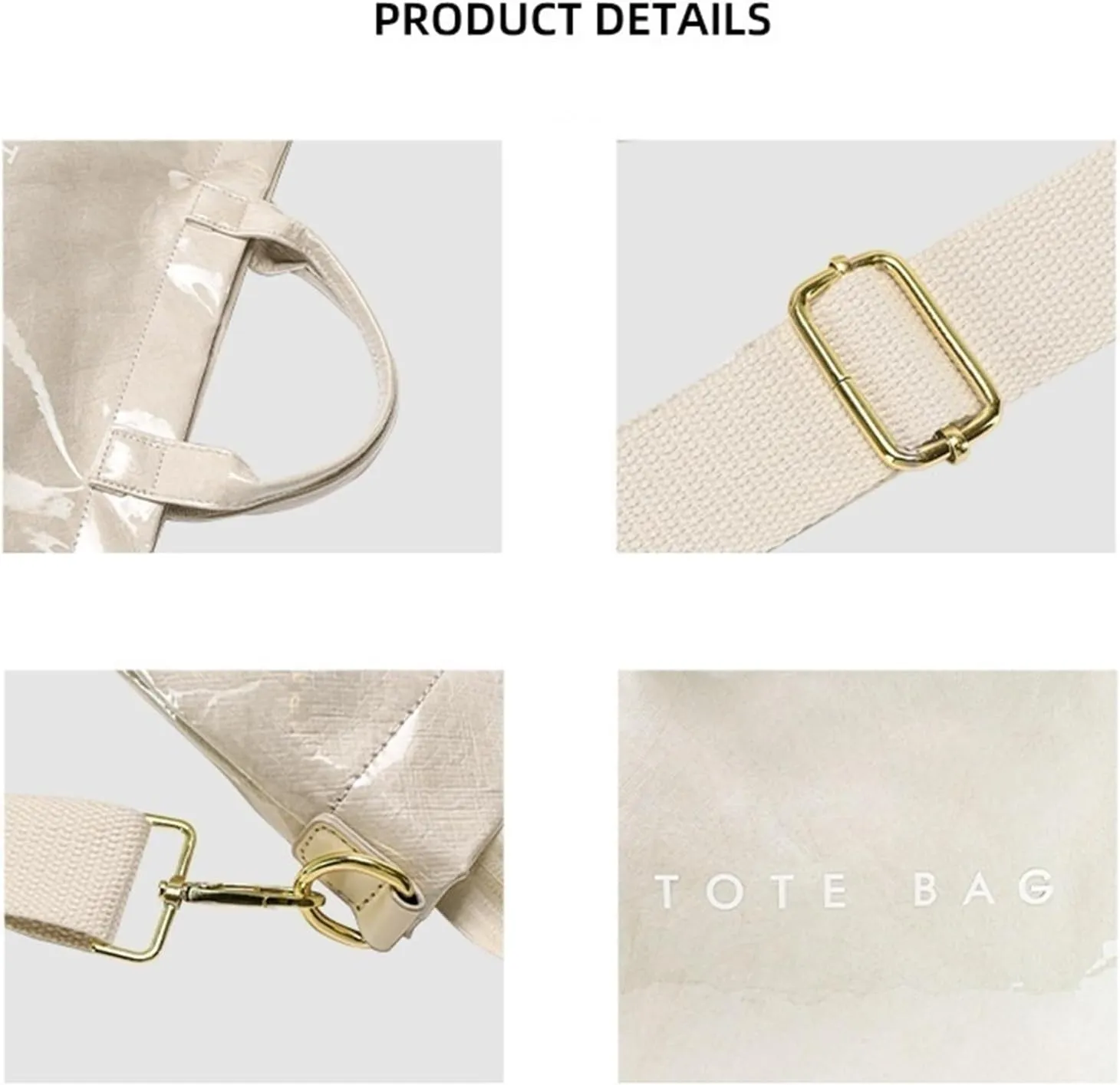 Large Letters Print Handbags Hobo Bags Shoulder Bags Clear Plastic PVC Tote Bag for Women Crossbody Bag(Brown)