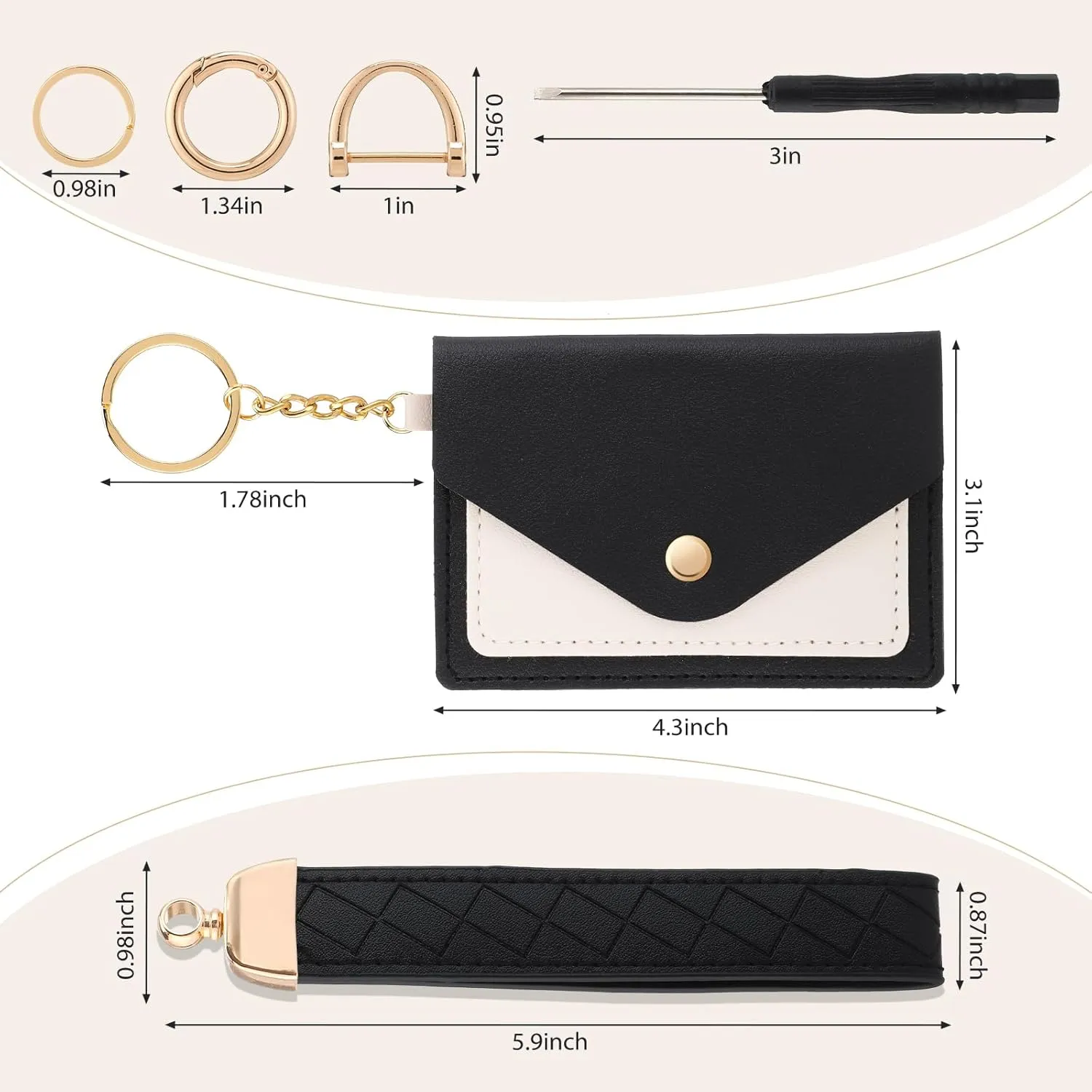Leather Wristlet Keychain,Cute Wallet Keychain Car Key Chain Holder with 2 Key Ring Key Fob Wristband for Women