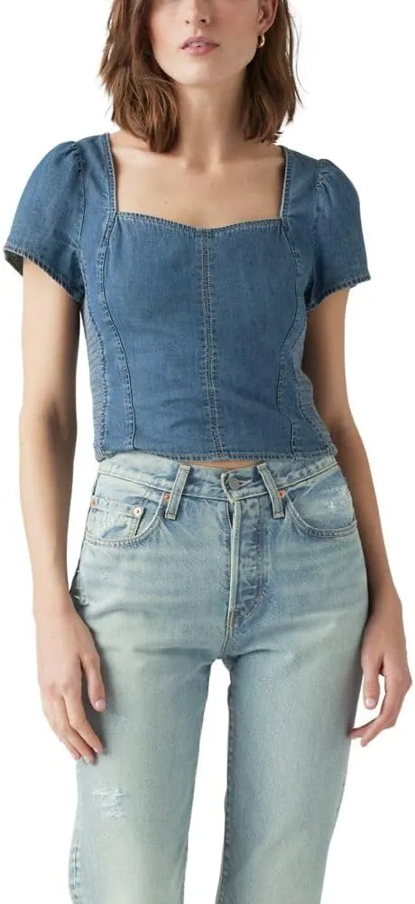 Levi's Women's Ophelia Short Sleeve Denim Corset