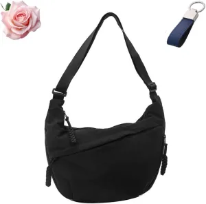 Limorence Women's Fashion Plain Color Nylon Crossbody Bag, Arisefrom Crossbody Hobo Bag Small Slouchy Sling