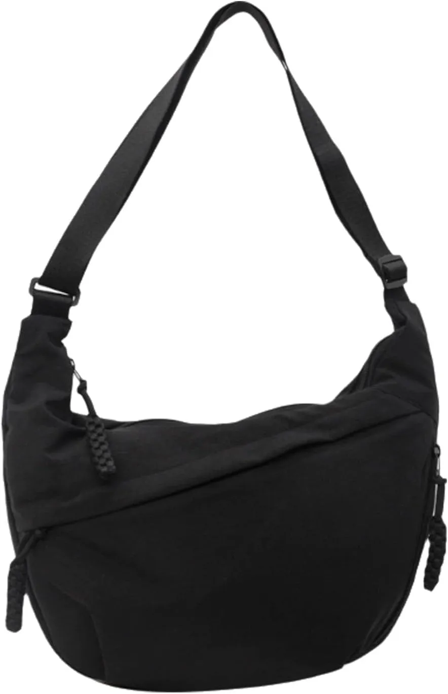 Limorence Women's Fashion Plain Color Nylon Crossbody Bag, Arisefrom Nylon Crossbody Slouchy Sling Hobo Bag