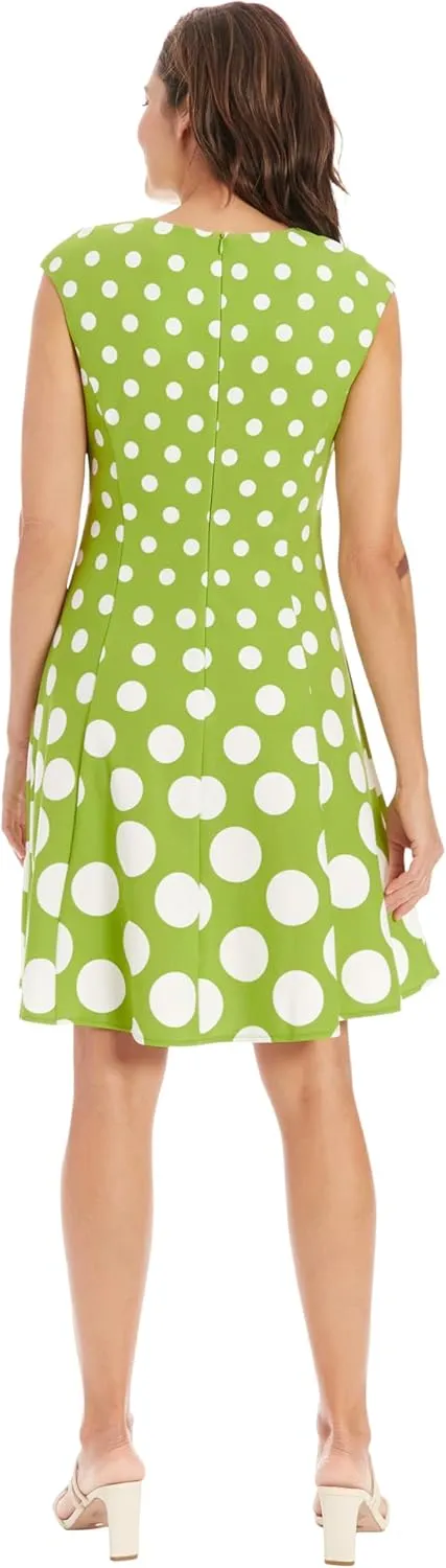 London Times Women's Cap Sleeve Fit and Flare-Elegant Summer Cocktail Graduation Garden Party Wedding Guest Dress