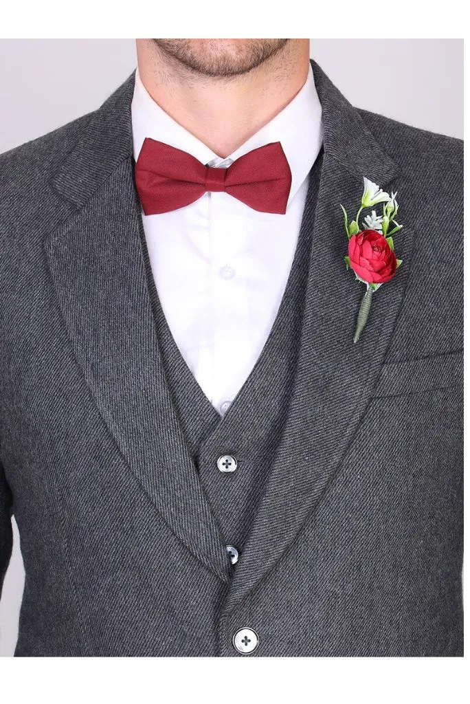Men Grey 3 Piece Winter Suit Wedding Grey Suit Formal Dinner Suit Bespoke Tailoring Suit Prom Wear Groomsmen Gift For Men