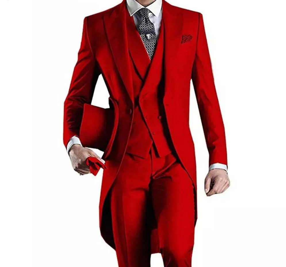 Mens  Custom made  wedding Tuxedo Grooms long Tail wedding suit