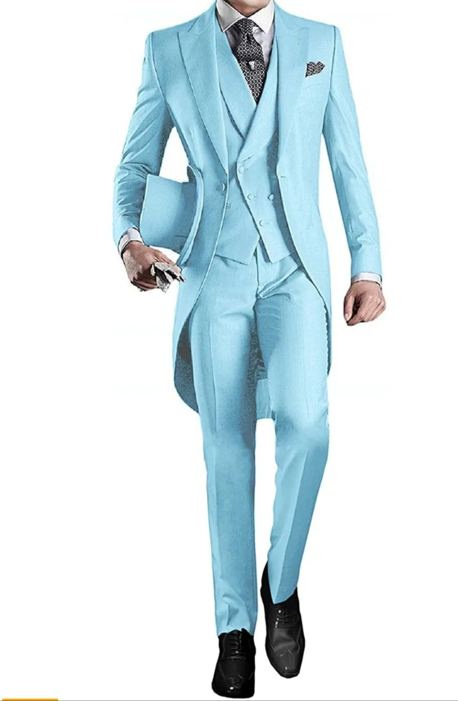 Mens  Custom made  wedding Tuxedo Grooms long Tail wedding suit