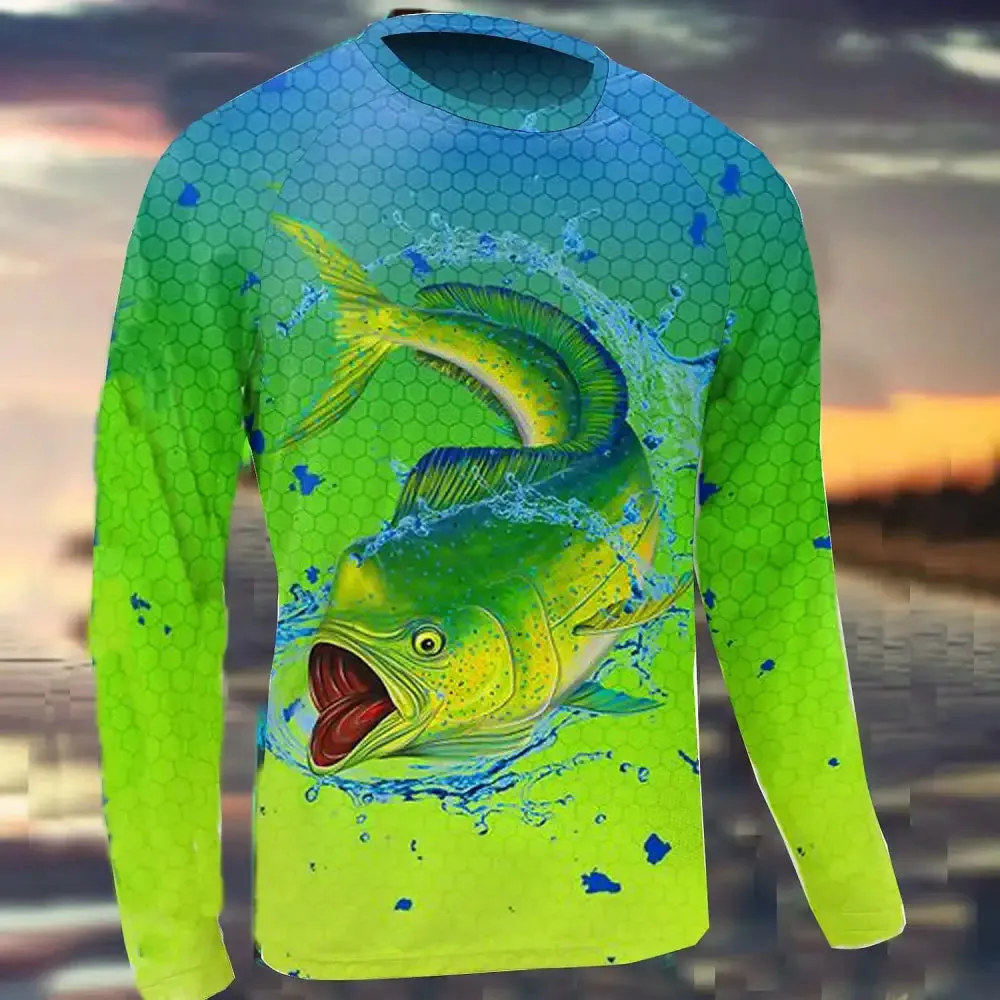 Men's Long Sleeve UV Breathable Quick Dry Fishing Shirt