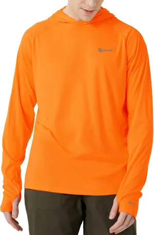 Mens UPF 50  Hoodie Rash Guard Shirt Long Sleeve with Thumb Holes Moisture Wicking Quick Dry Fishing Running Hiking