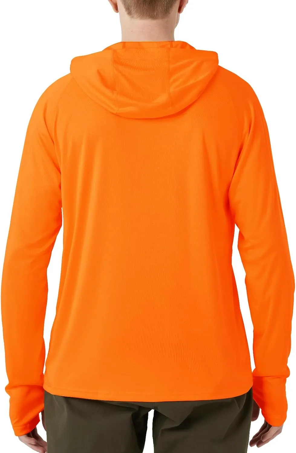 Mens UPF 50  Hoodie Rash Guard Shirt Long Sleeve with Thumb Holes Moisture Wicking Quick Dry Fishing Running Hiking