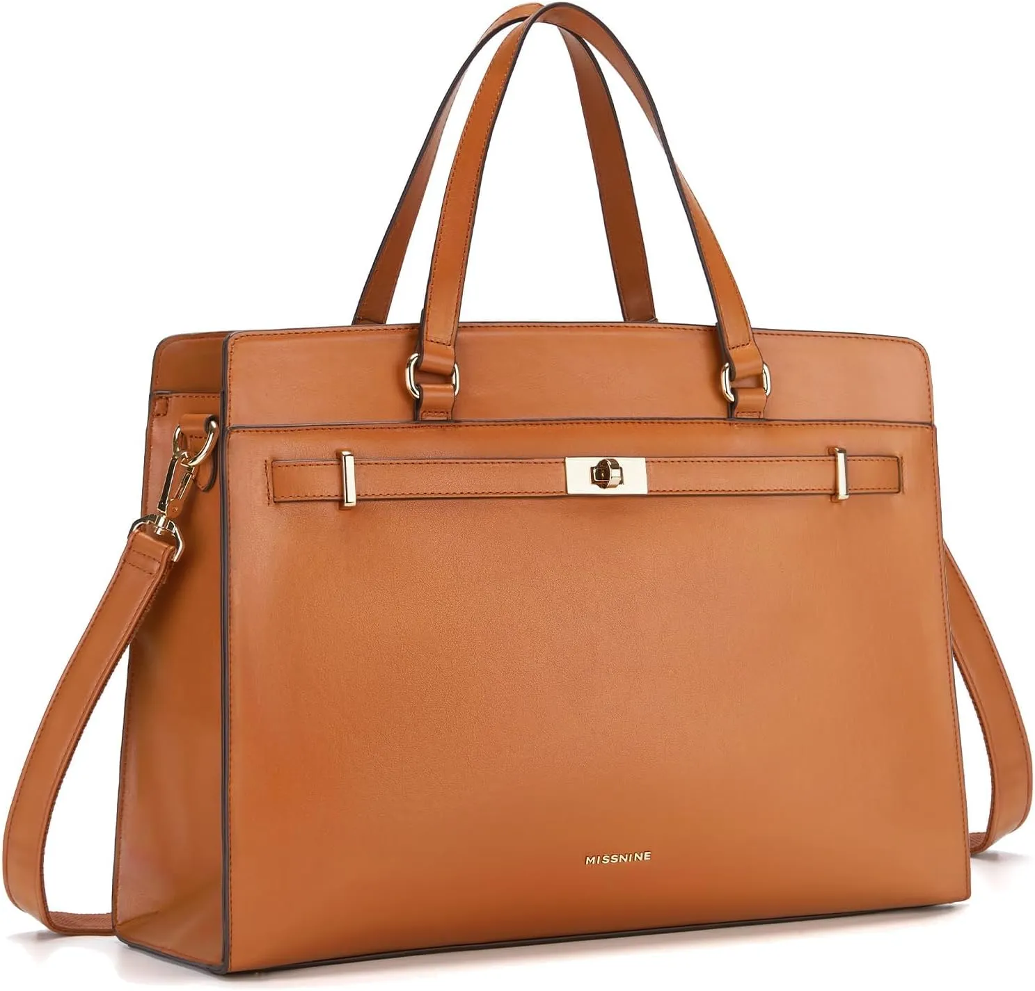 Missnine Laptop Bag for Women 15.6 inch PU Leather Briefcase Professional Computer Bag Business Office Work Bag