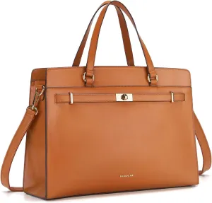 Missnine Laptop Bag for Women 15.6 inch PU Leather Briefcase Professional Computer Bag Business Office Work Bag