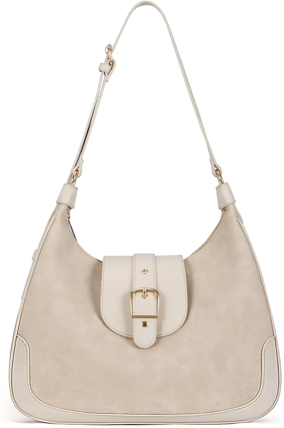 Missnine Large Shoulder Bag Purse for Women Crescent Clutch Tote Handbag PU Leather Crossbody Hobo with Adjustable Strap