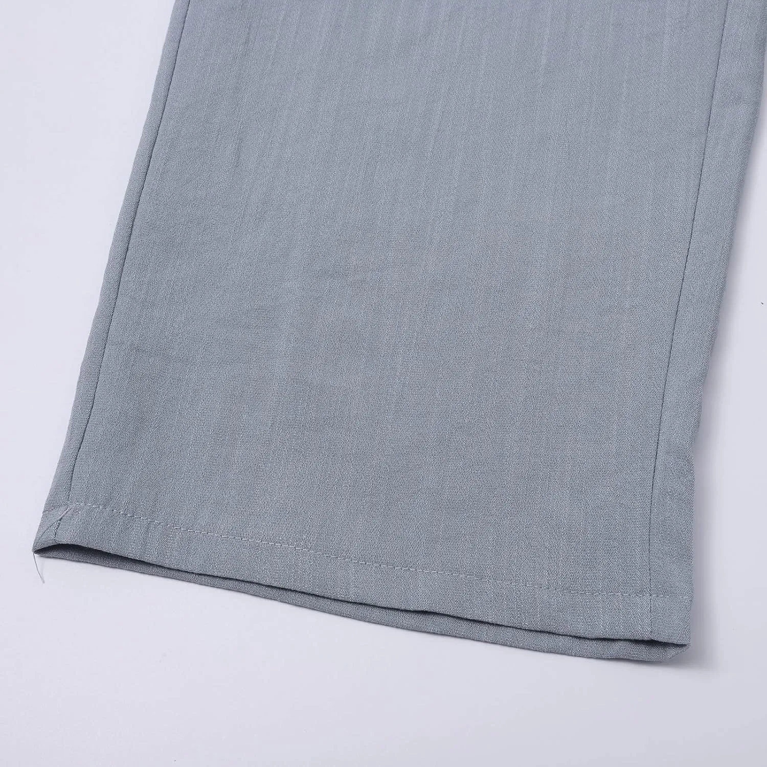 Miyaomn Linen Pants for Women Summer Casual Wide Leg Capri Pants Elastic Waist Slim Fit Cropped Lounge Trousers with Pockets