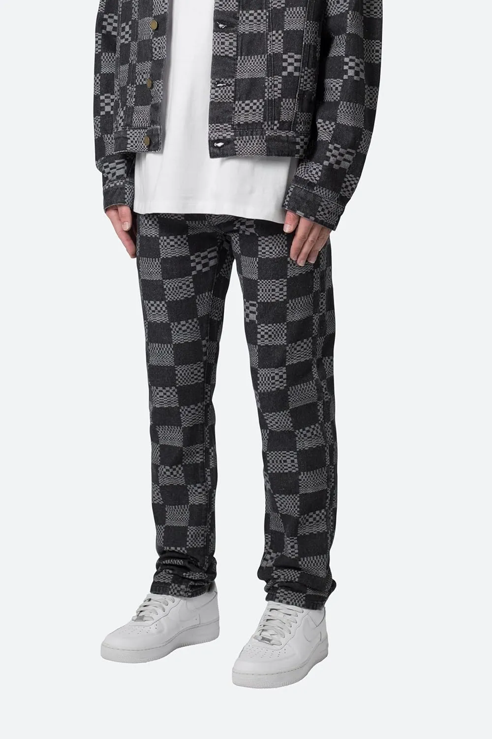 mnml Men's D528 Checkered Denim