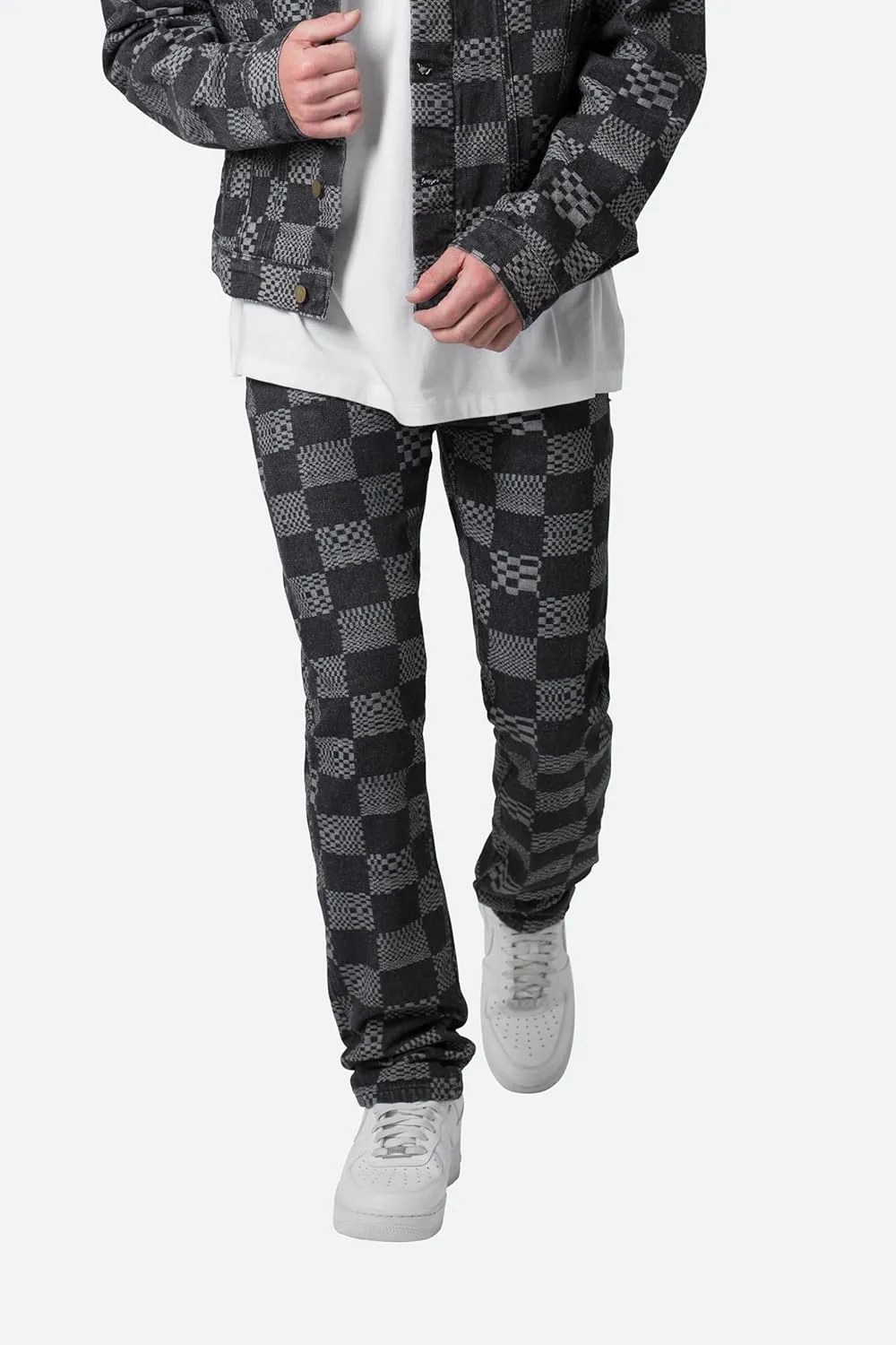 mnml Men's D528 Checkered Denim
