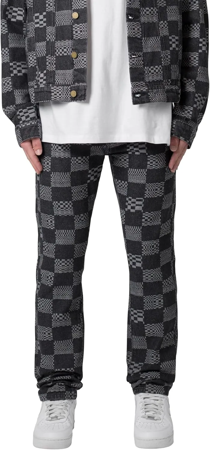 mnml Men's D528 Checkered Denim