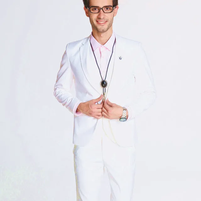 MOGU 2017 New Arrival Mens Slim Fit Suit 3 Piece Mens Suits Wedding Groom (Blazer Vest Pants) Large Size Wedding Suits For Men
