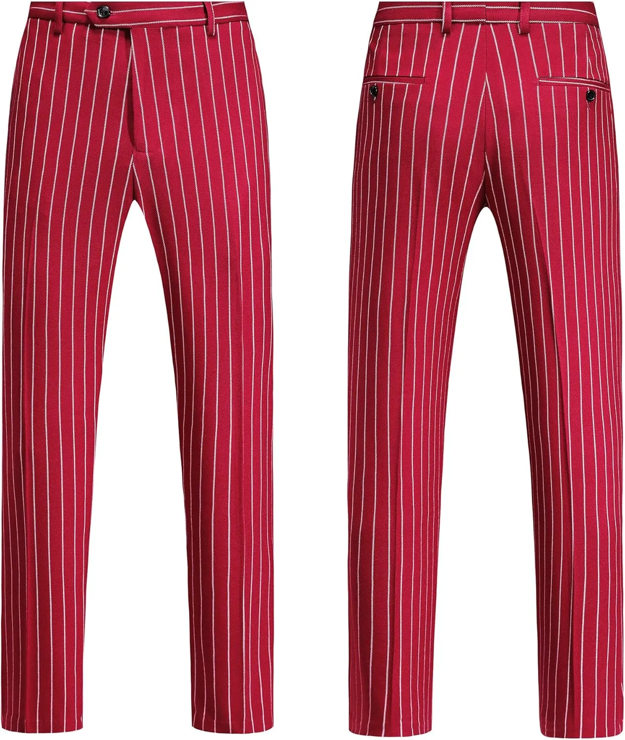 MOGU Mens Double Breasted Pinstripe Suit - 2 Piece Slim Fit Vintage Tuxedo for Groomsmen, Wedding, Prom