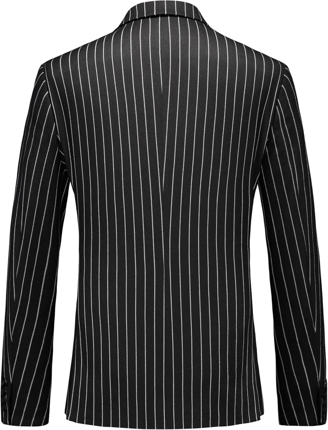 MOGU Mens Double Breasted Pinstripe Suit - 2 Piece Slim Fit Vintage Tuxedo for Groomsmen, Wedding, Prom