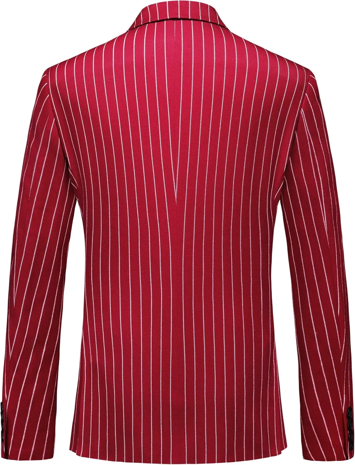 MOGU Mens Double Breasted Pinstripe Suit - 2 Piece Slim Fit Vintage Tuxedo for Groomsmen, Wedding, Prom
