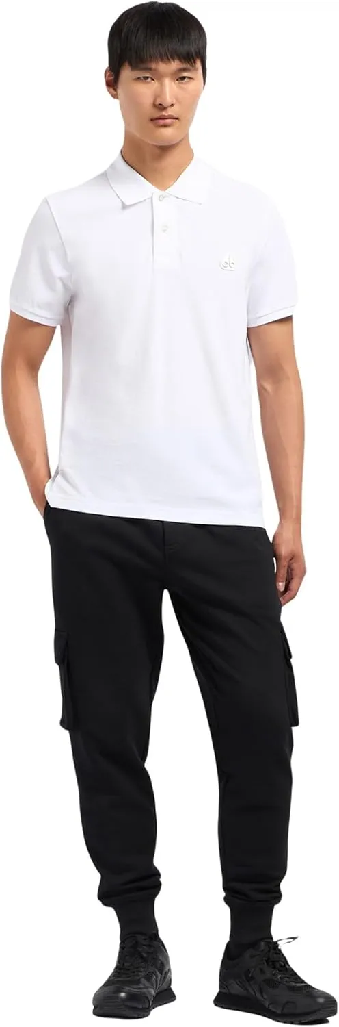 Moose Knuckles Men's Everett Polo Shirt with Piqu Texture, Button Placket