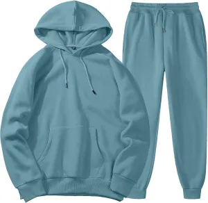 Muyise Men's Jogging Tracksuit 2 Piece Athletic Outfit Long Sleeve Hoodie and Pants Sports Athletic Sweatsuit Pullover Suits