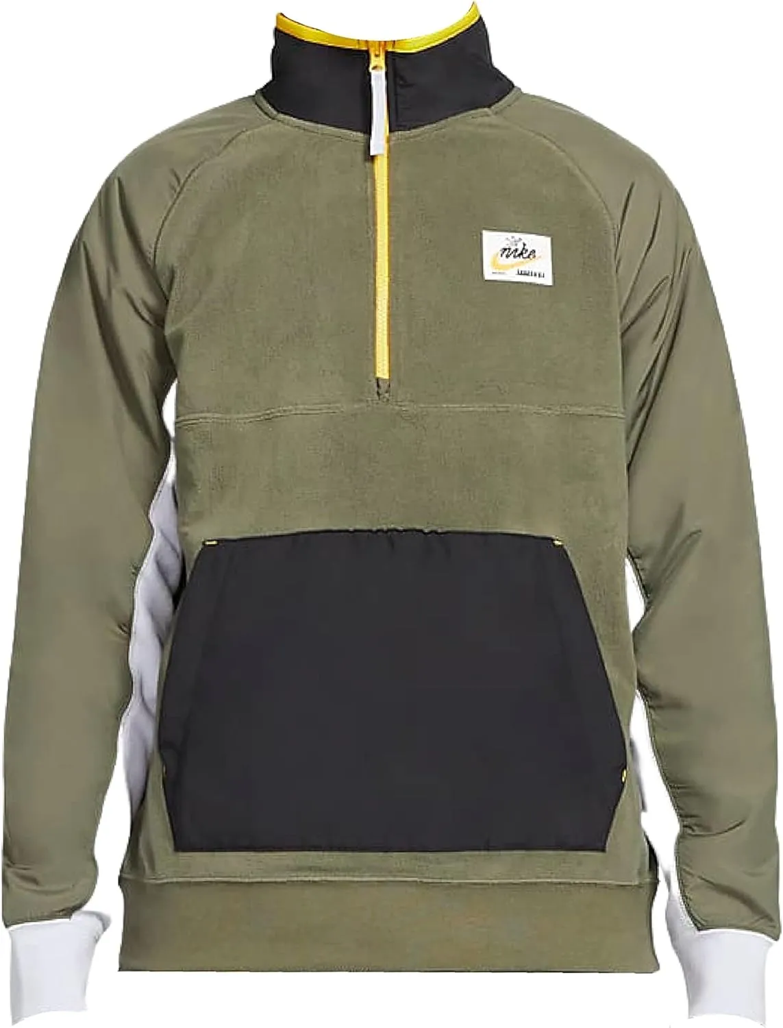 Nike Sportswear Men's 1/2 Zip Fleece Jacket (US, Alpha, Medium, Regular, Regular, Twilight Marsh/Black/Ghost)