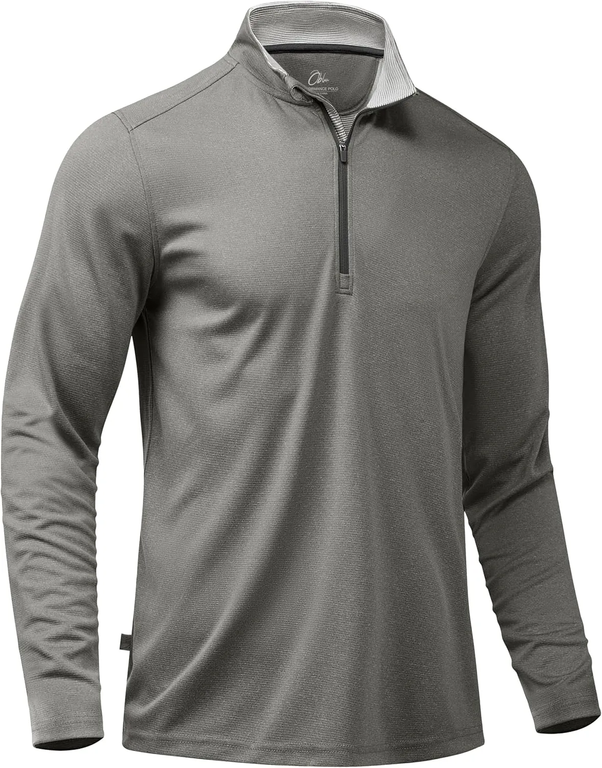 Obla Golf Quarter Zip Pullover for Men Mock Neck Sweatshirt Lightweight Sun Protection Men's Long Sleeve Golf Shirt