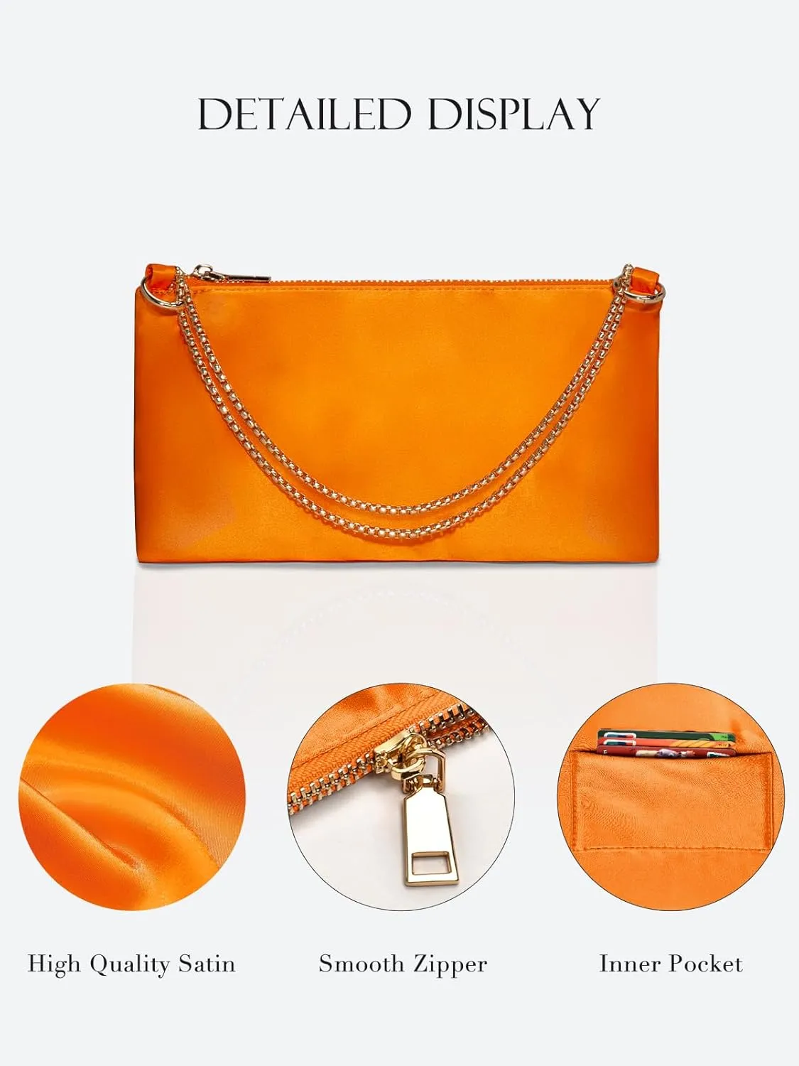 oscaurt Women's Evening Handbag Satin Shoulder Bag Purse for Prom Engagement Cocktail Party Wedding