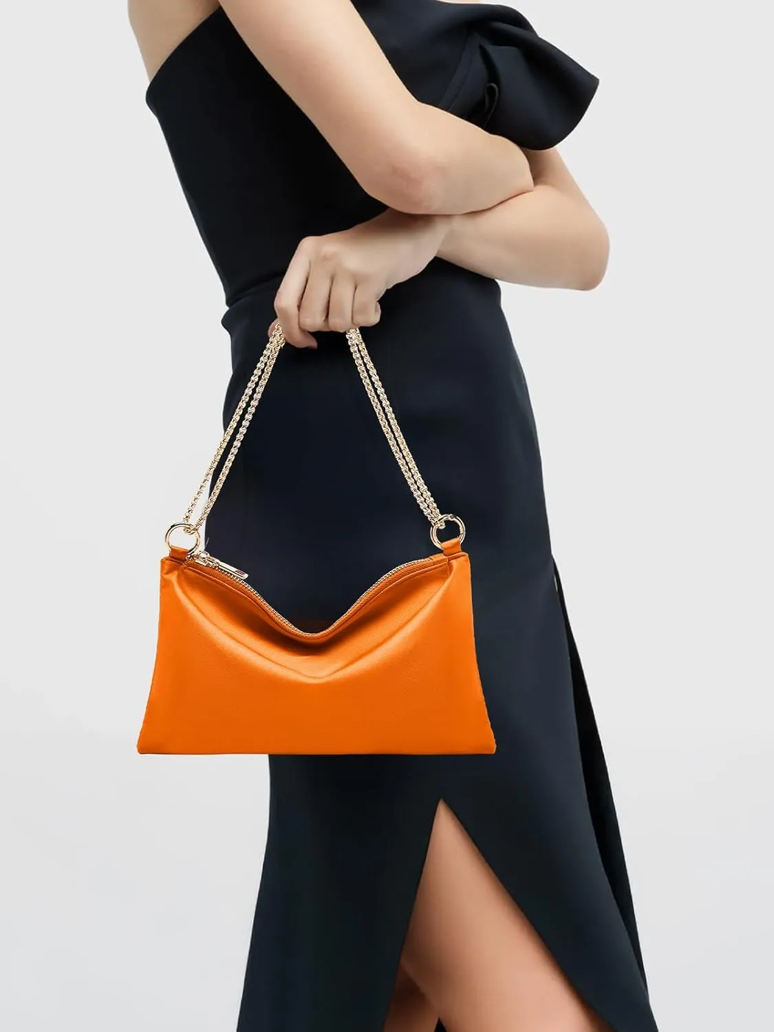 oscaurt Women's Evening Handbag Satin Shoulder Bag Purse for Prom Engagement Cocktail Party Wedding