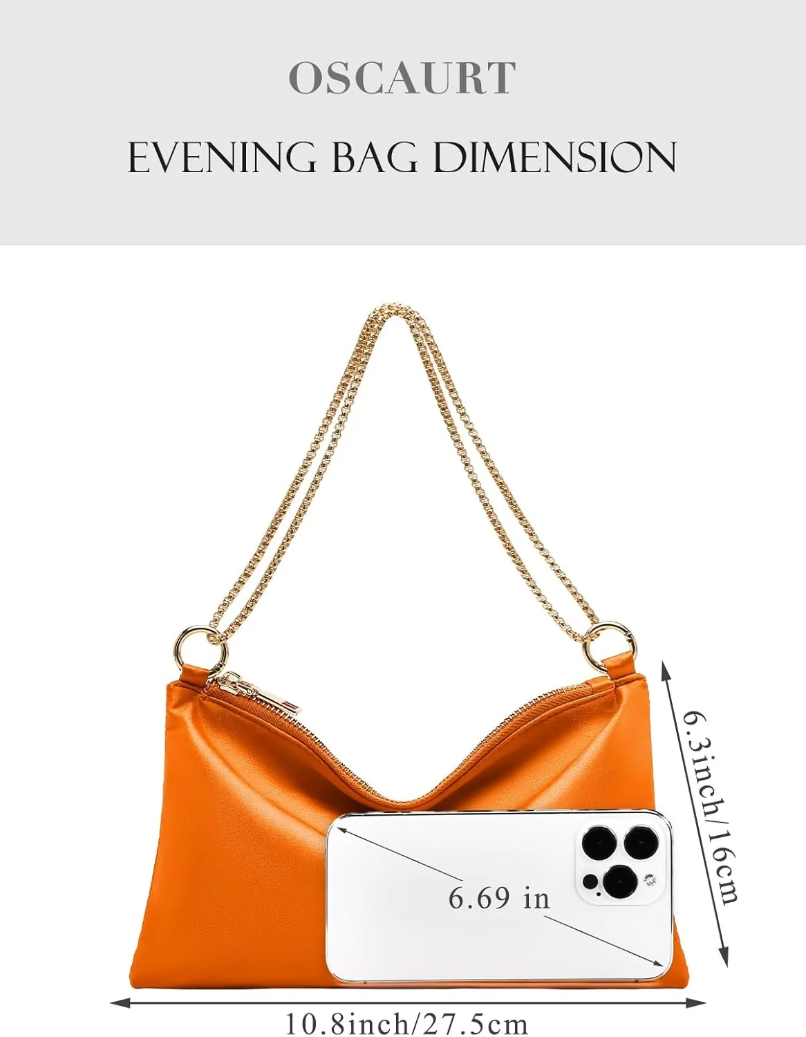 oscaurt Women's Evening Handbag Satin Shoulder Bag Purse for Prom Engagement Cocktail Party Wedding