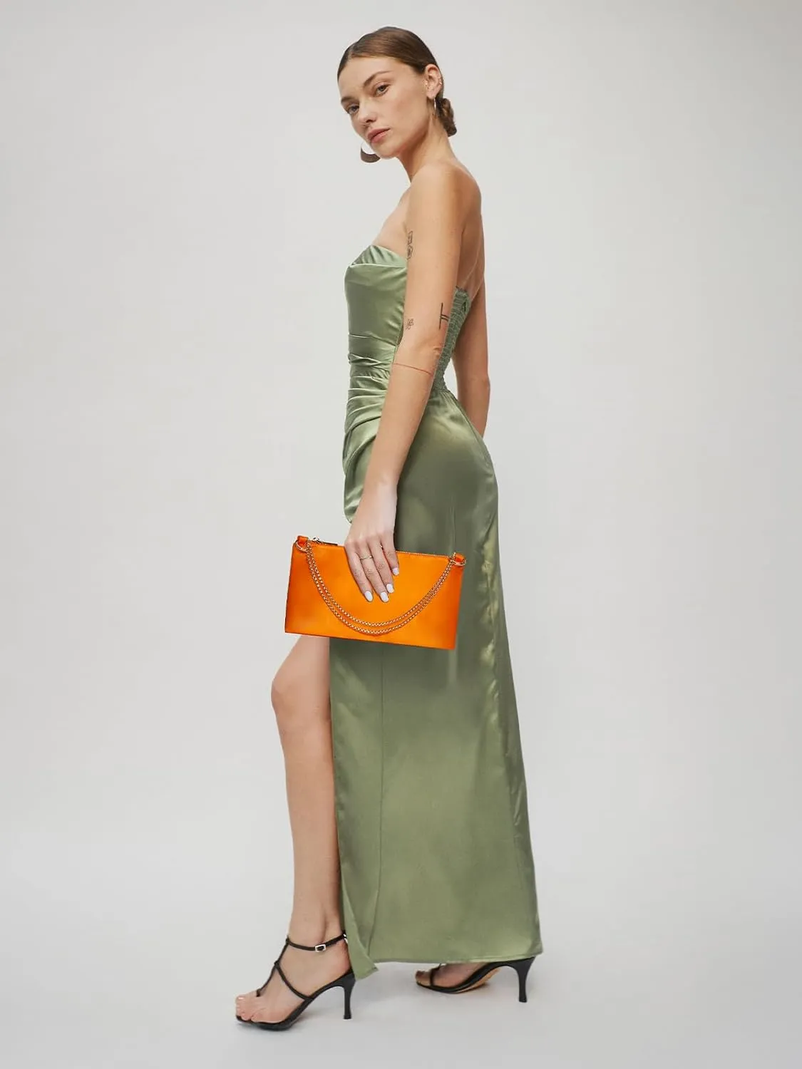oscaurt Women's Evening Handbag Satin Shoulder Bag Purse for Prom Engagement Cocktail Party Wedding