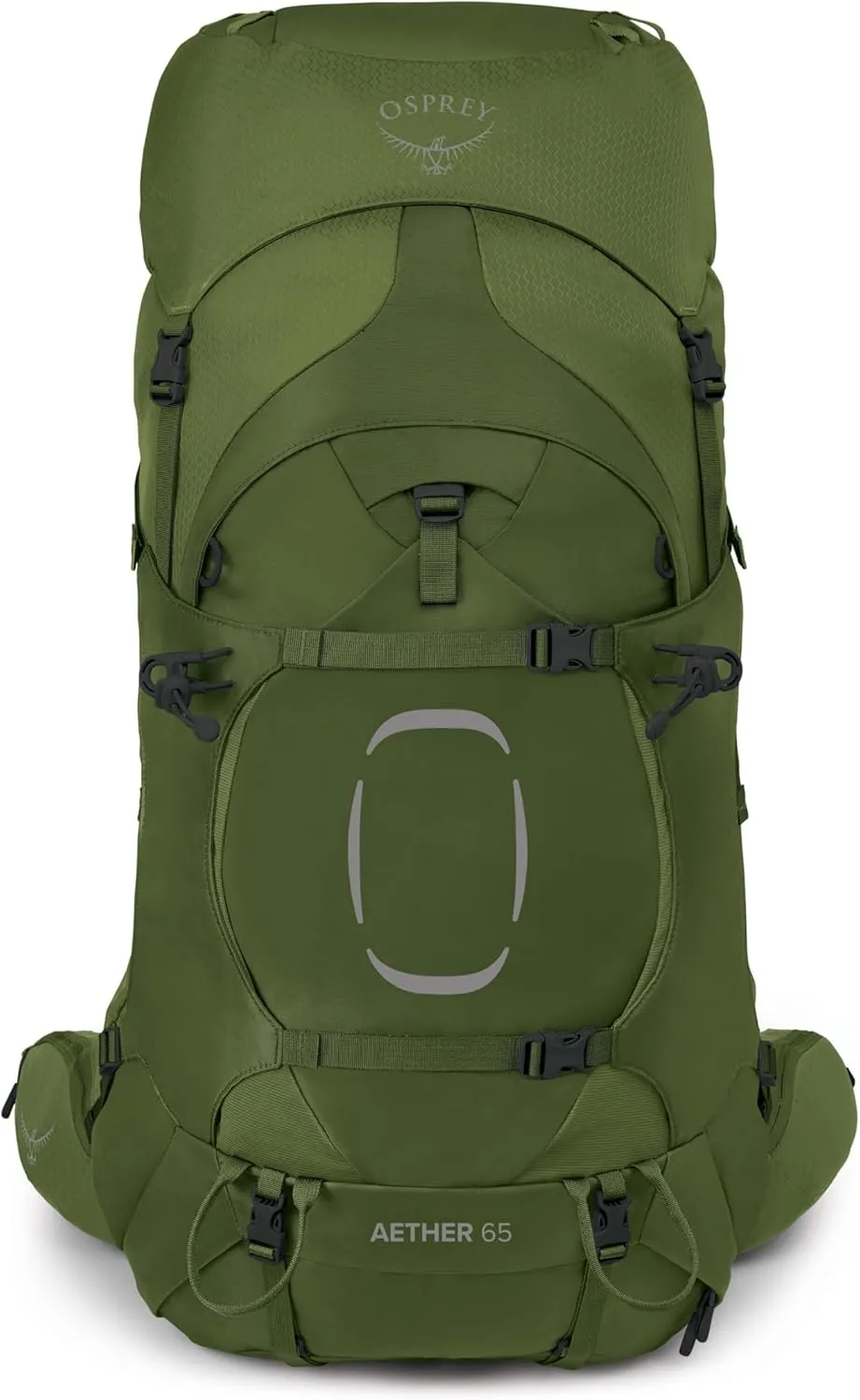 Osprey Aether 65L Men's Backpacking Backpack, Garlic Mustard Green, L/XL, Extended Fit