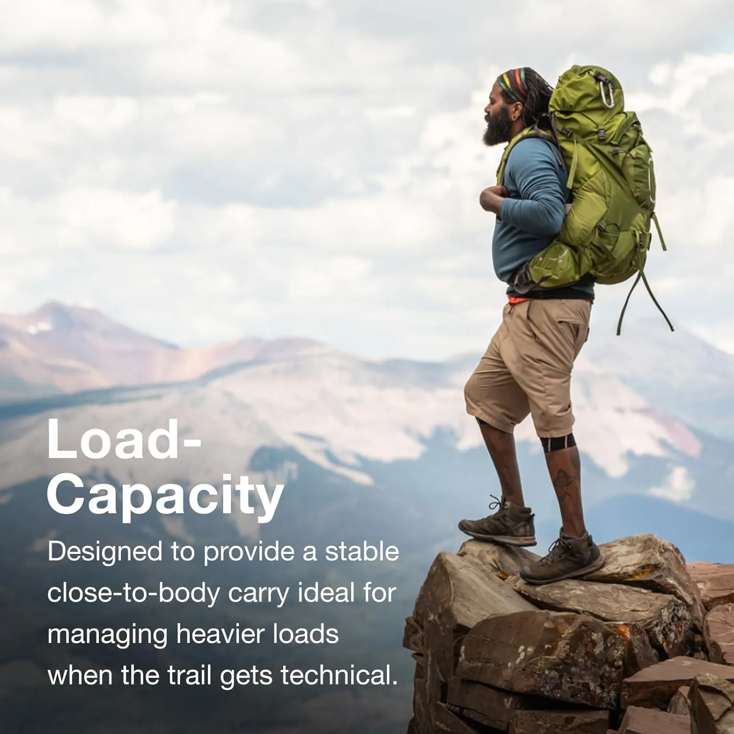 Osprey Aether 65L Men's Backpacking Backpack, Garlic Mustard Green, L/XL, Extended Fit