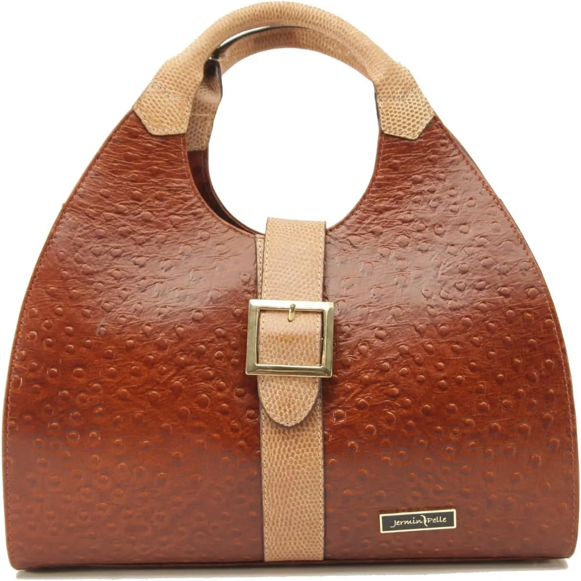 Ostrich Print Leather Tote Bag Shoulder Purse Reusable Shopping Bag Zipper Closure Handbag Girls Shoulder Bag For Daily Use Work Travel - Brown
