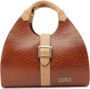 Ostrich Print Leather Tote Bag Shoulder Purse Reusable Shopping Bag Zipper Closure Handbag Girls Shoulder Bag For Daily Use Work Travel - Brown