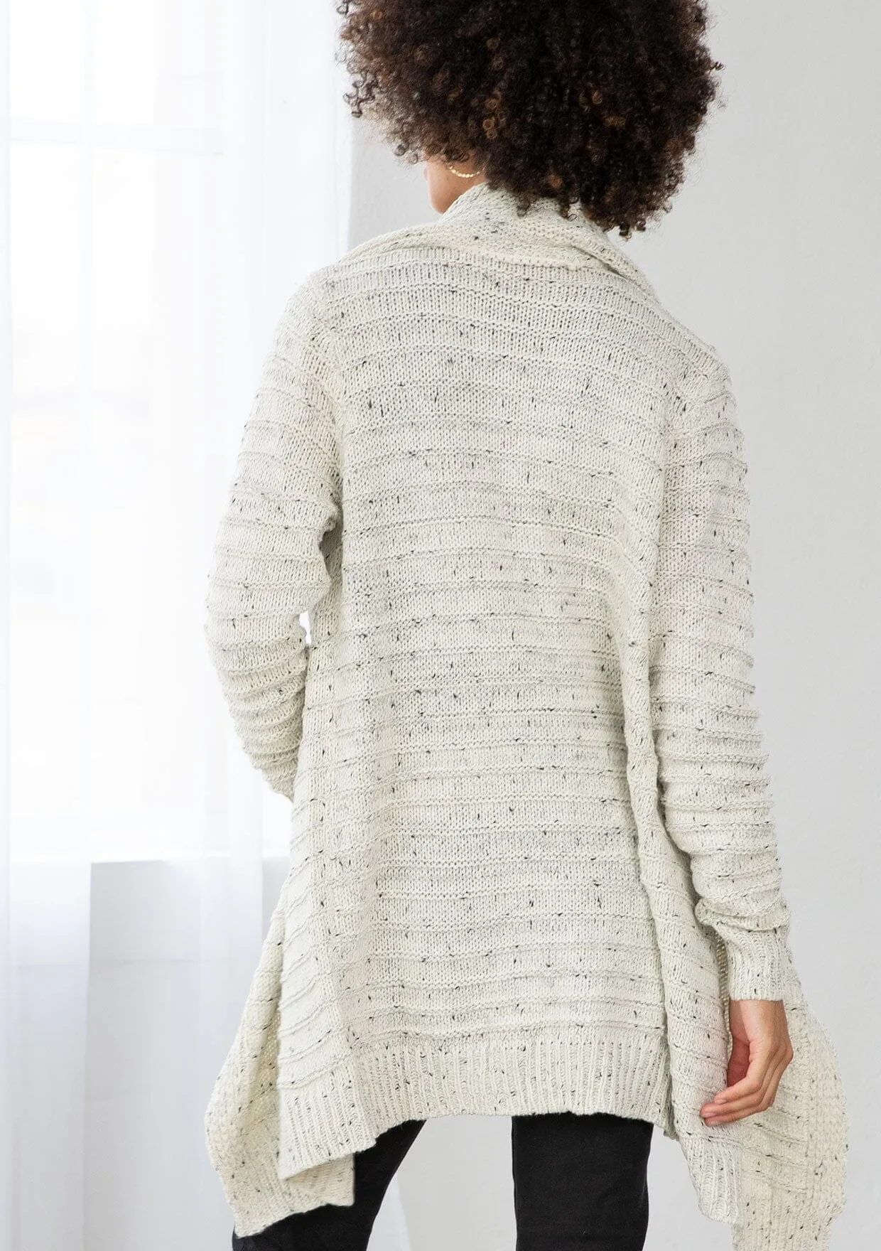 Oversized Lapel Knit Cardigan