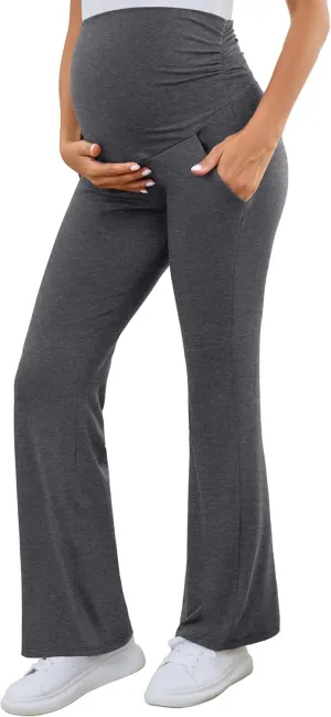 PACBREEZE Women's Maternity Pants Lounge Workout Joggers Over The Belly Pajama Sweatpants Stretchy Pregnancy Pants