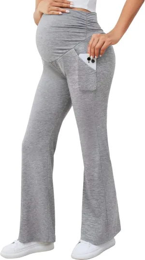 PACBREEZE Women's Maternity Pants Lounge Workout Joggers Over The Belly Pajama Sweatpants Stretchy Pregnancy Pants