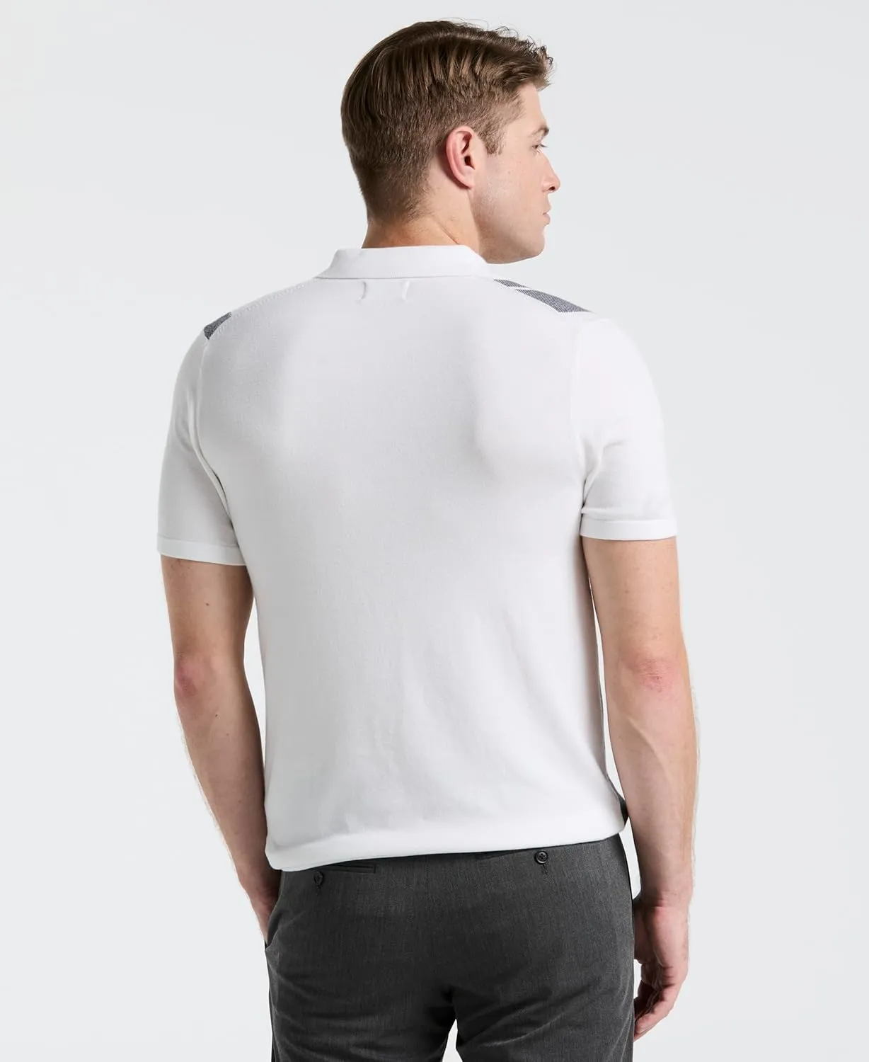 Perry Ellis Men's Short Sleeve Tech Stretch Zip Polo