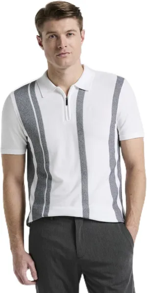 Perry Ellis Men's Short Sleeve Tech Stretch Zip Polo