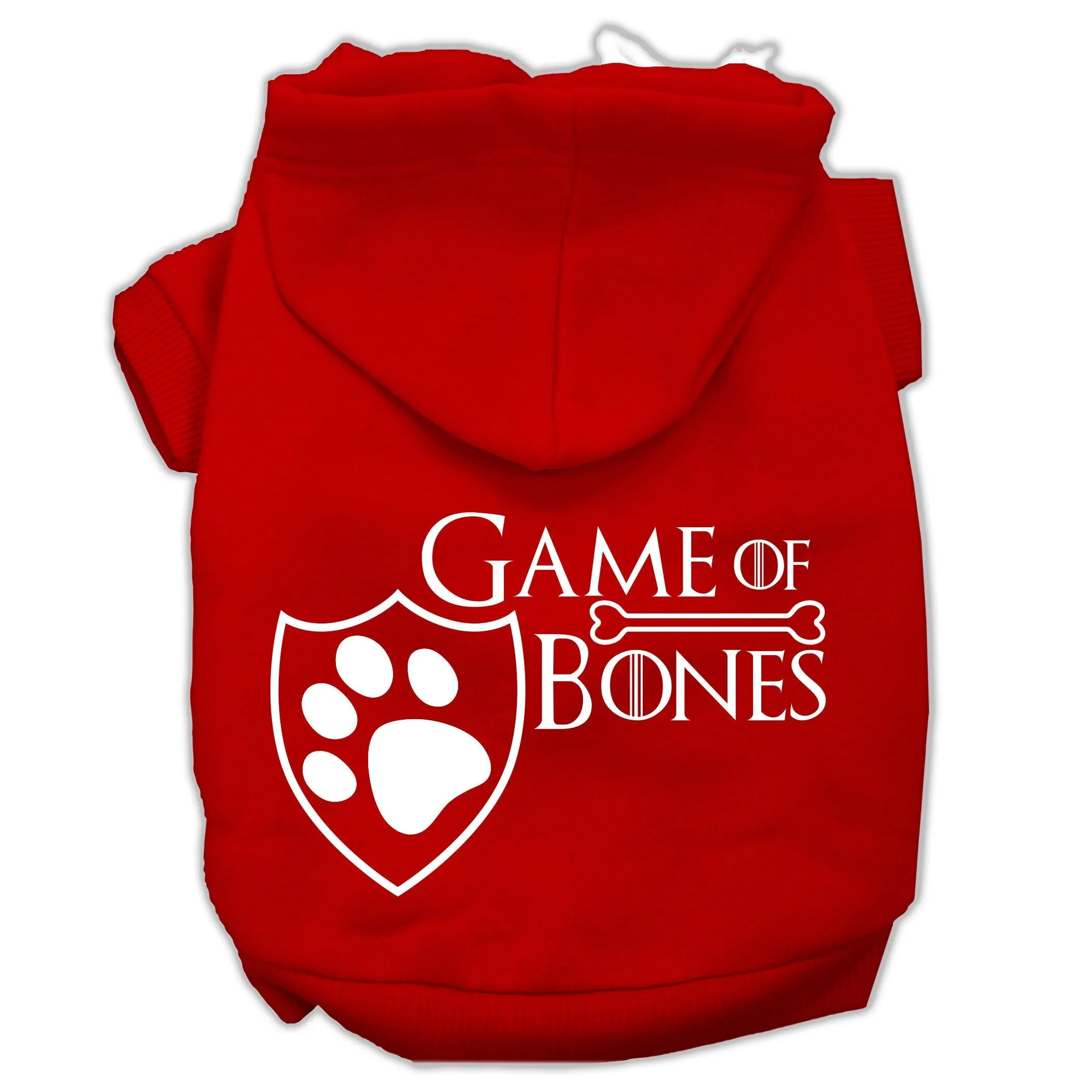 Pet Dog & Cat Hoodie Screen Printed, "Game of Bones"
