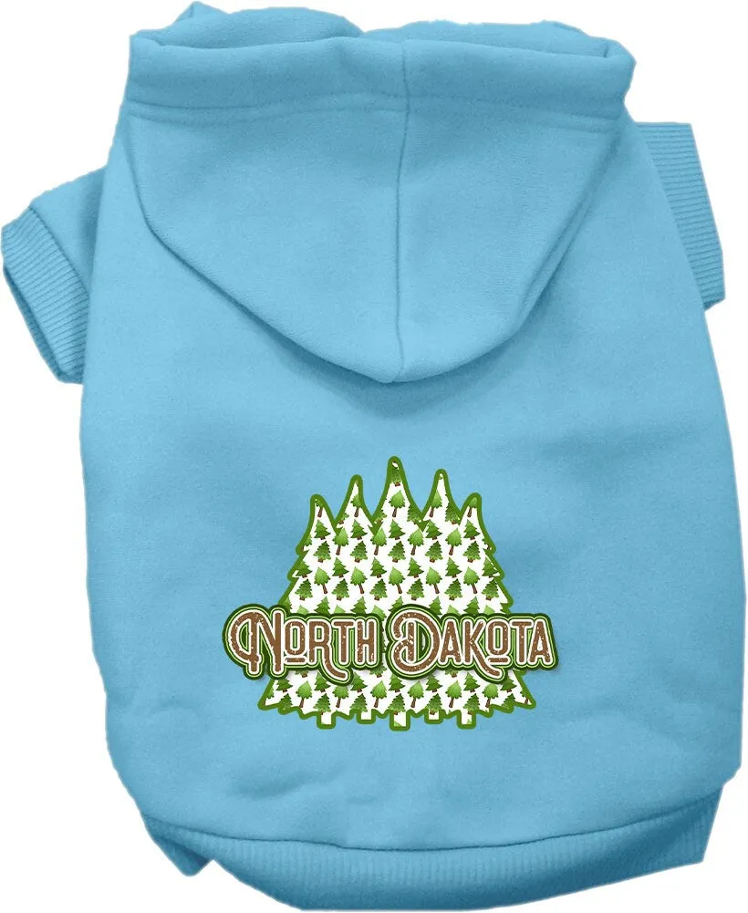 Pet Dog & Cat Screen Printed Hoodie for Medium to Large Pets (Sizes 2XL-6XL), "North Dakota Woodland Trees"