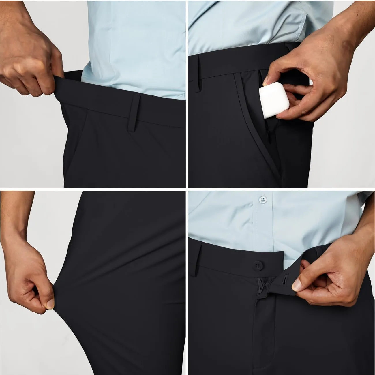PJ PAUL JONES Mens Stretch Golf Pants Quick Dry Lightweight Casual Pants with Pockets