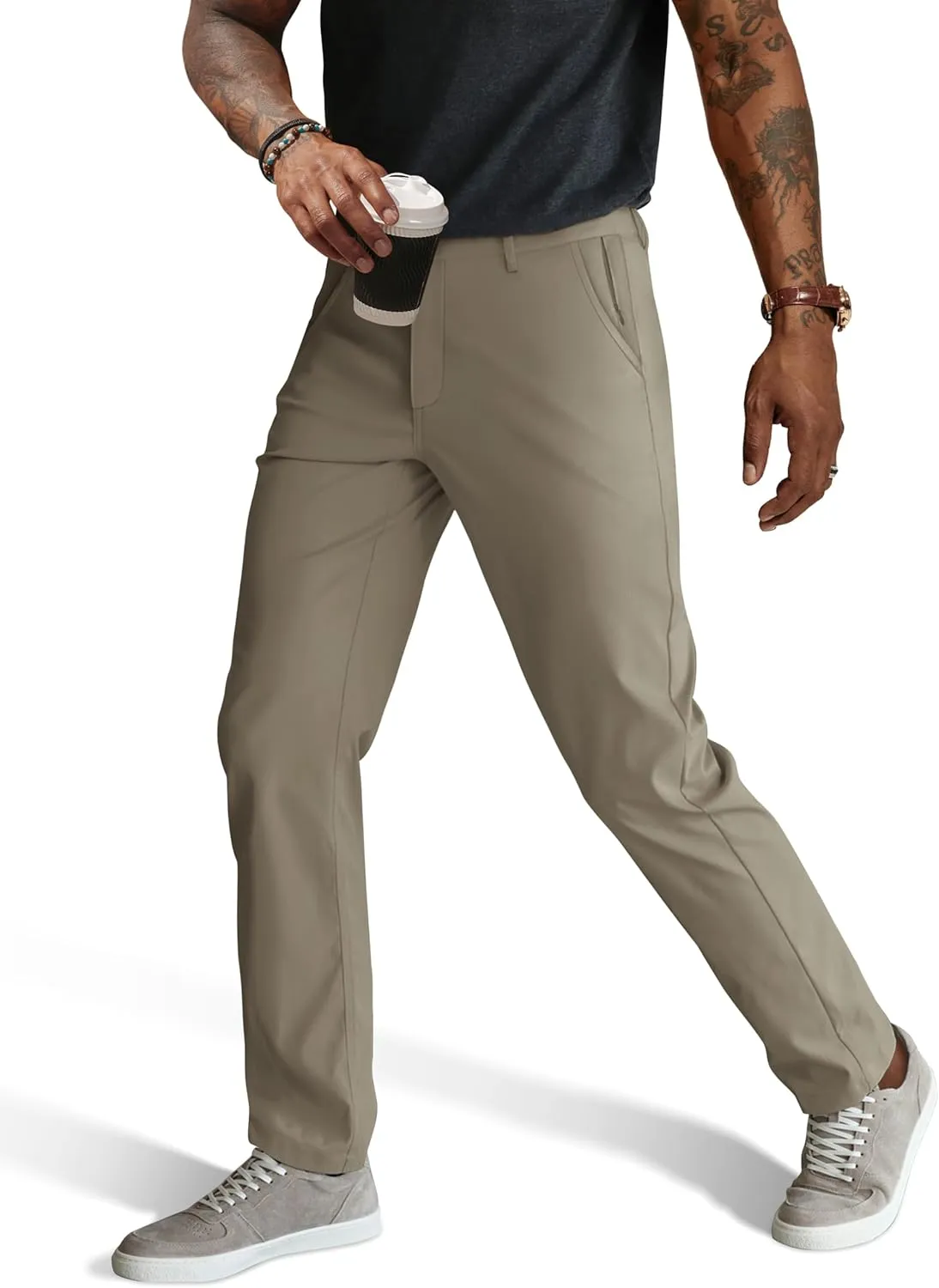 PJ PAUL JONES Mens Stretch Golf Pants Quick Dry Lightweight Casual Pants with Pockets