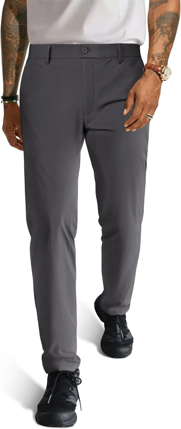 PJ PAUL JONES Mens Stretch Golf Pants Quick Dry Lightweight Casual Pants with Pockets
