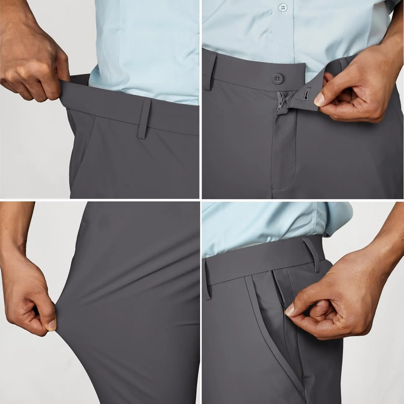 PJ PAUL JONES Mens Stretch Golf Pants Quick Dry Lightweight Casual Pants with Pockets