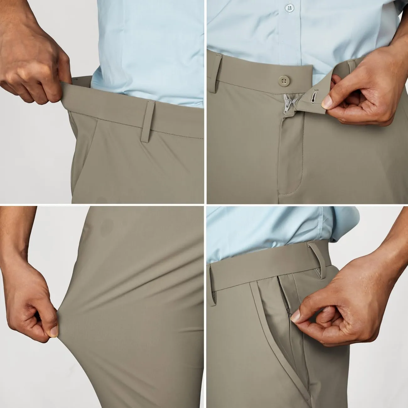 PJ PAUL JONES Mens Stretch Golf Pants Quick Dry Lightweight Casual Pants with Pockets